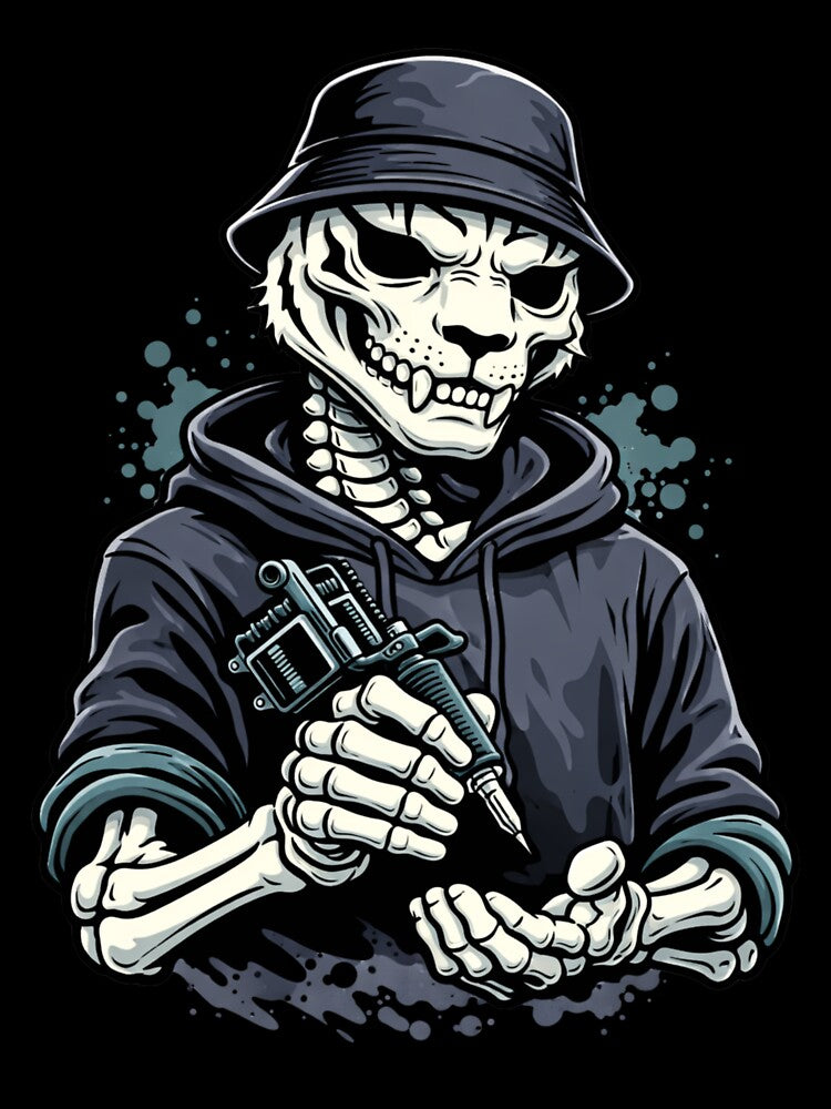 Tiger Skeleton Tattoo Artist – Alternative Street Aesthetic Art by ColorSplash123 T-Shirts, Hoodie, Sweatshirt (Image 3)