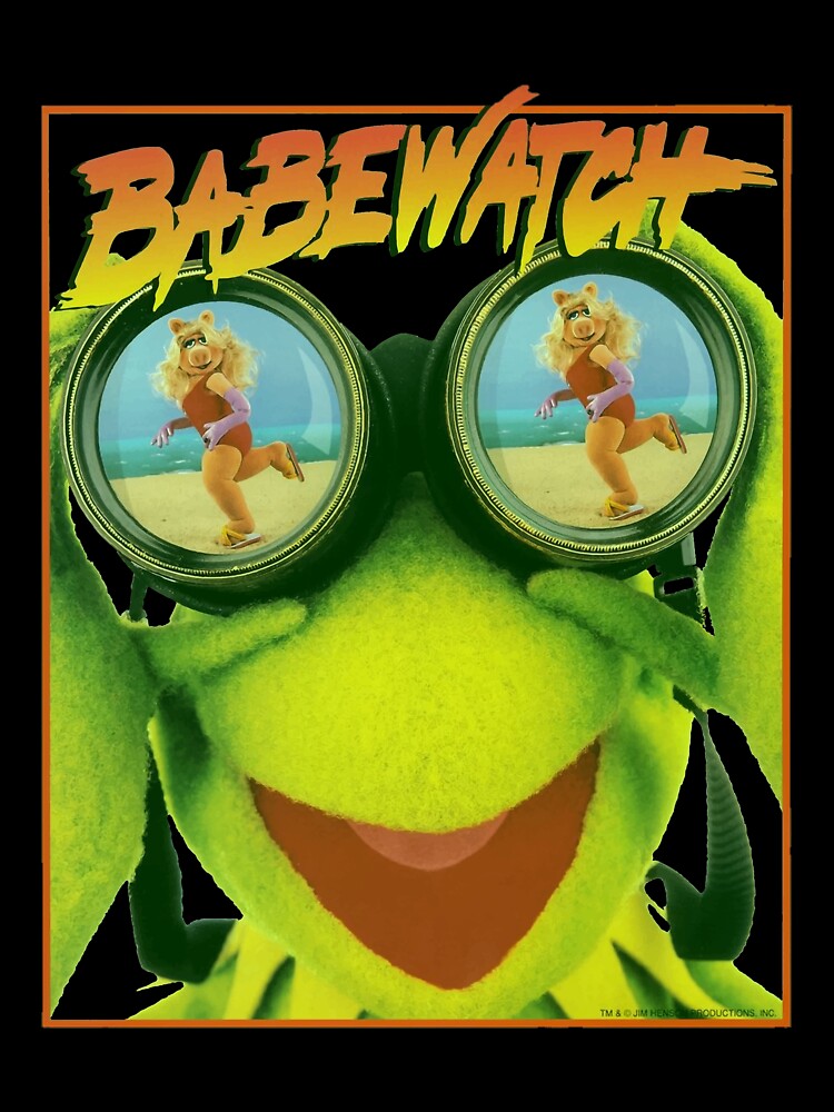 1990_s BABEWATCH Vintage Kermit the Frog + Miss Piggy Baywatch Style Classic 90_s Pop Culture Muppet Parodies... (Image 3)