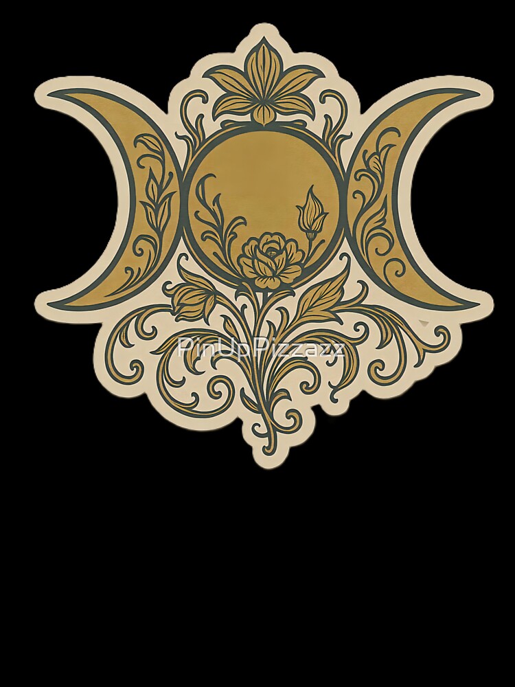 Art Nouveau Triple Goddess Wiccan Moon Phase Design by PinUpPizzazz T-Shirts, Hoodie, Sweatshirt | BlankRebels.com (Image 3)