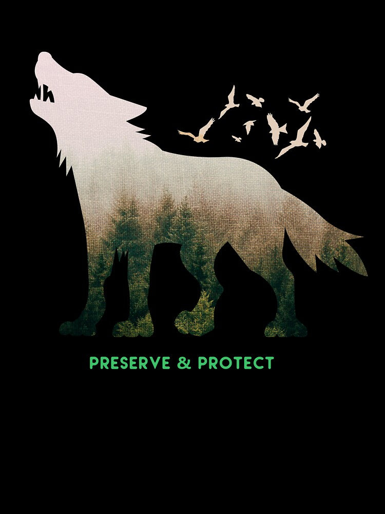 Preserve & Protect Vintage Wolf Nature Wildlife T-Shirt by BLake77777 Hoodie, Sweatshirt | BlankRebels.com (Image 3)