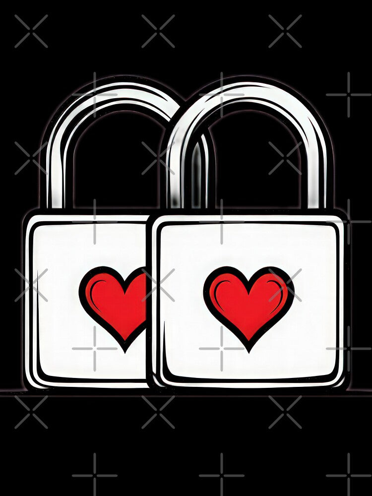 Valentines Day heart padlocks,valentine heart,valentine art,valentine design by Expressions-Sel T-Shirts,... (Image 3)