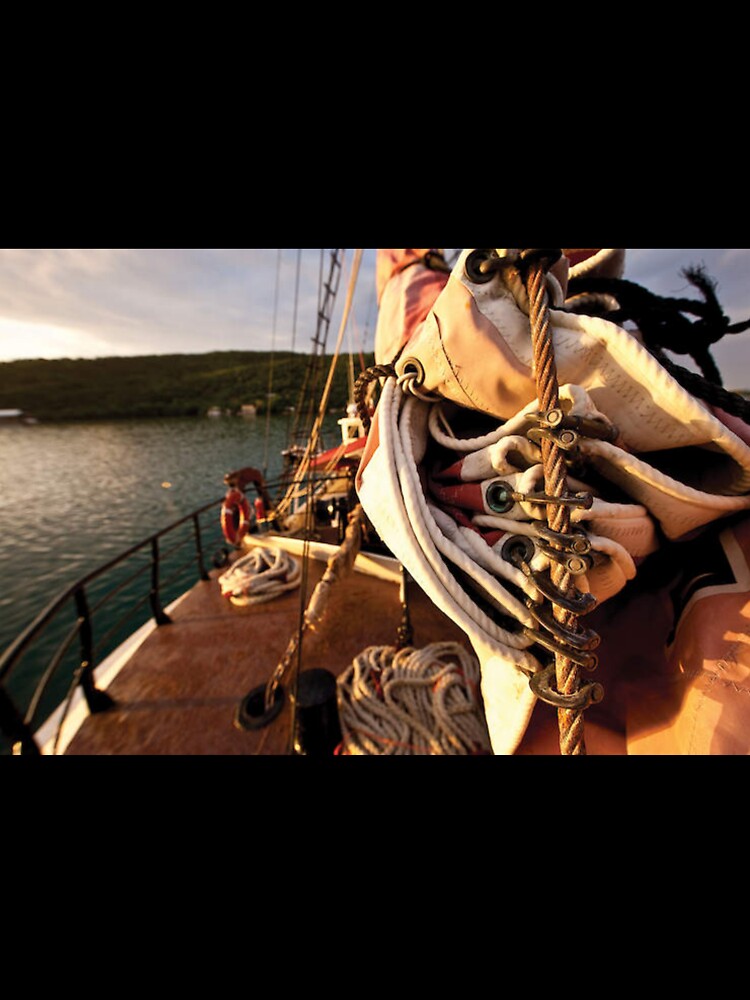 Close Up Of Sail And Rope On Boat by sandyholly