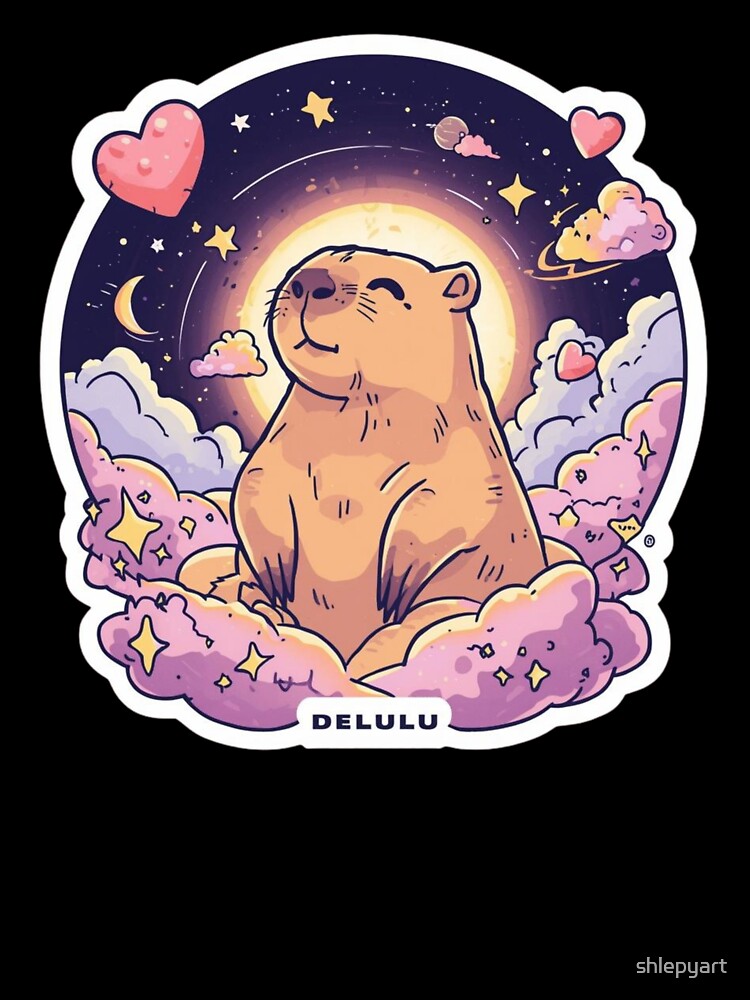 Delulu Capybara Sticker T-Shirts, Hoodie, Sweatshirt