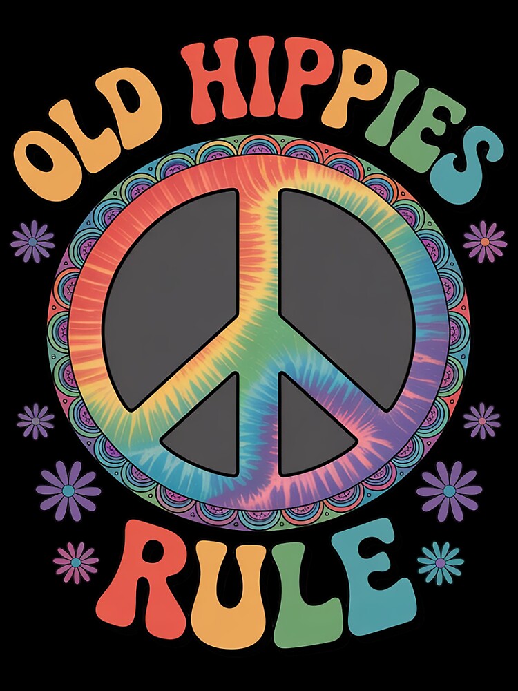 Old Hippies Rule Hippie Hippy Gift by HesterFoley T-Shirts, Hoodie, Sweatshirt | BlankRebels.com (Image 3)