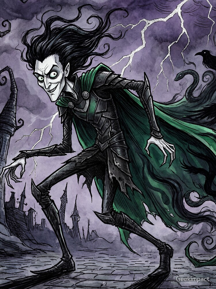 Loki the Trickster Ancient Norse God Gothic style illustration by Vintage Designs + T-Shirts, Hoodie, Sweatshirt (Image 3)