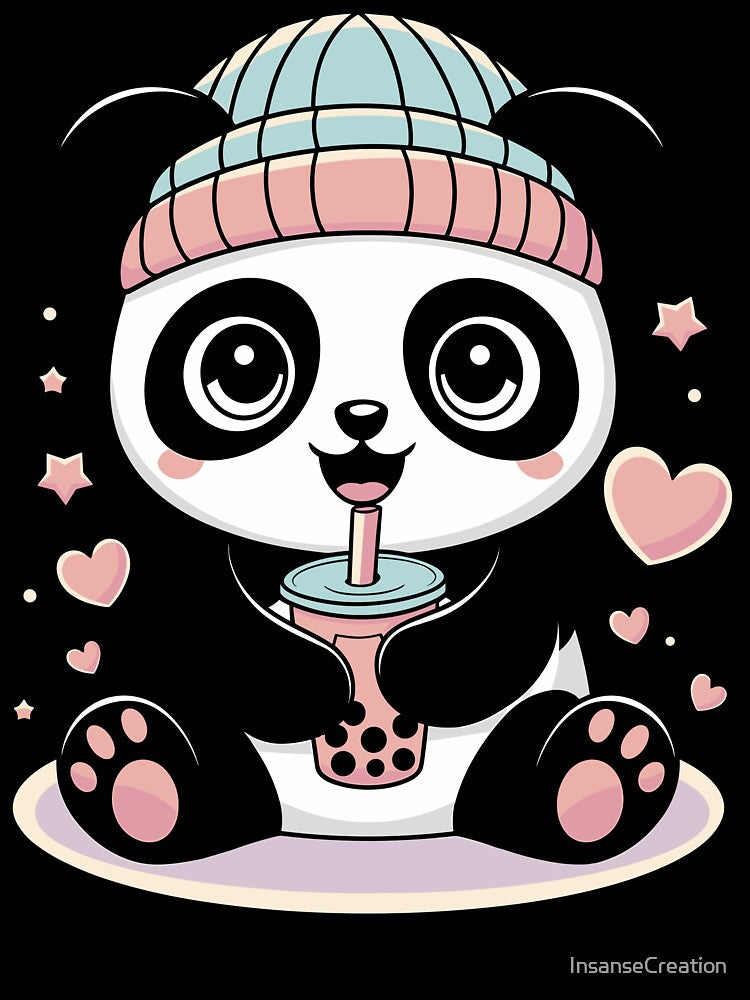 Cute Panda Drinking Boba Tea by InsanseCreation T-Shirts, Hoodie, Sweatshirt | BlankRebels.com (Image 3)