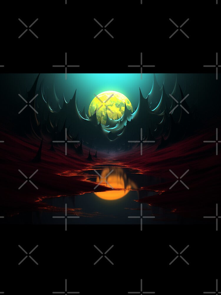 Dark Fantasy Landscape - Nocturne's Golden Eclipse by Fantasy Masterpiece T-Shirts, Hoodie, Sweatshirt (Image 3)