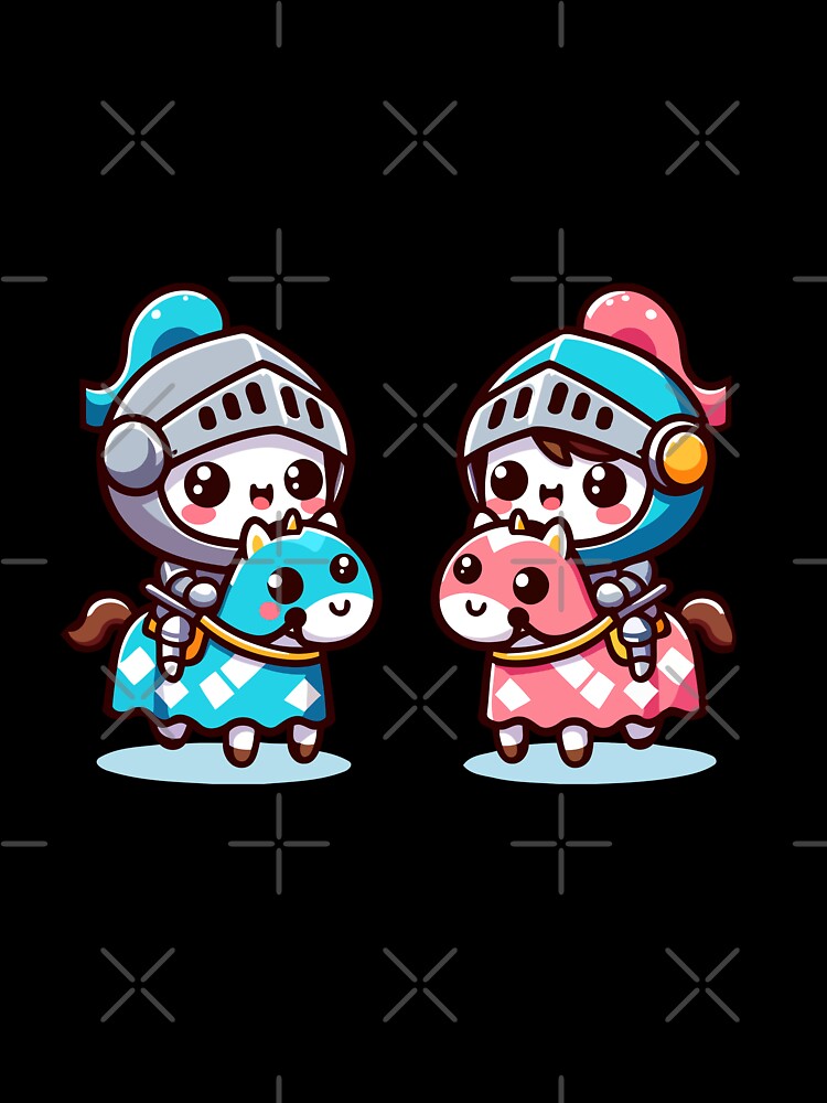 Adorable Kawaii Knights - Cute Jousting Duo by Akioos