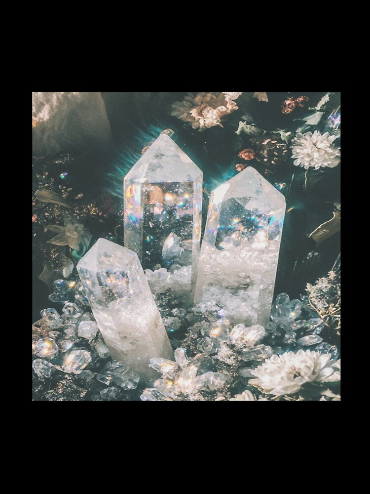 Ethereal Crystal Trio Amid Flowers Artwork by NivyasArtistry T-Shirts, Hoodie, Sweatshirt | BlankRebels.com (Image 3)