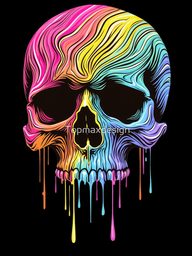 Colorful Art Skull by Topmaxdesign T-Shirts, Hoodie, Sweatshirt | BlankRebels.com (Image 3)