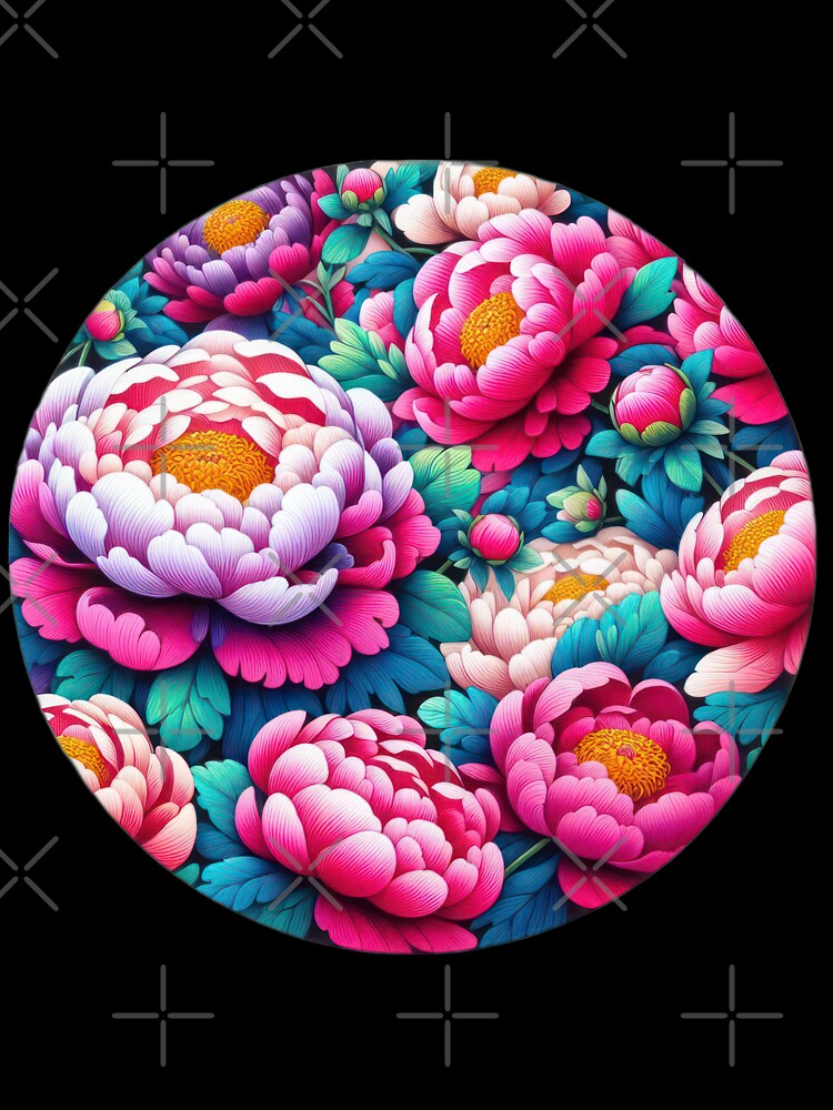 Colored peonies retro floral flowers by Expressions-Sel T-Shirts, Hoodie, Sweatshirt | BlankRebels.com (Image 3)