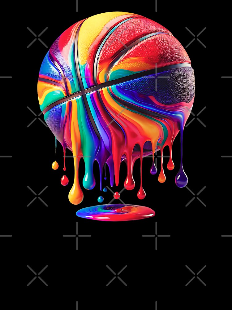Colorful Basketball Ball Hoop Slam Dunk Dripping Basketball by FunToTheFullest T-Shirts, Hoodie, Sweatshirt (Image 3)