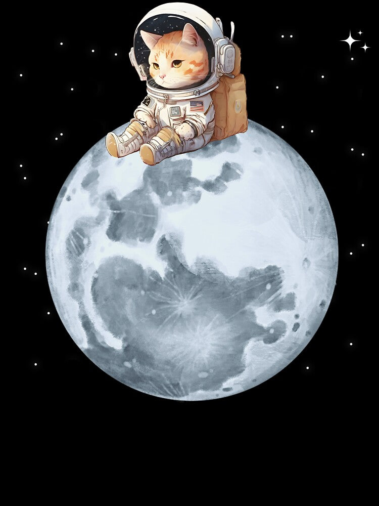 Cat astronaut sitting on the moon by SushiAnn