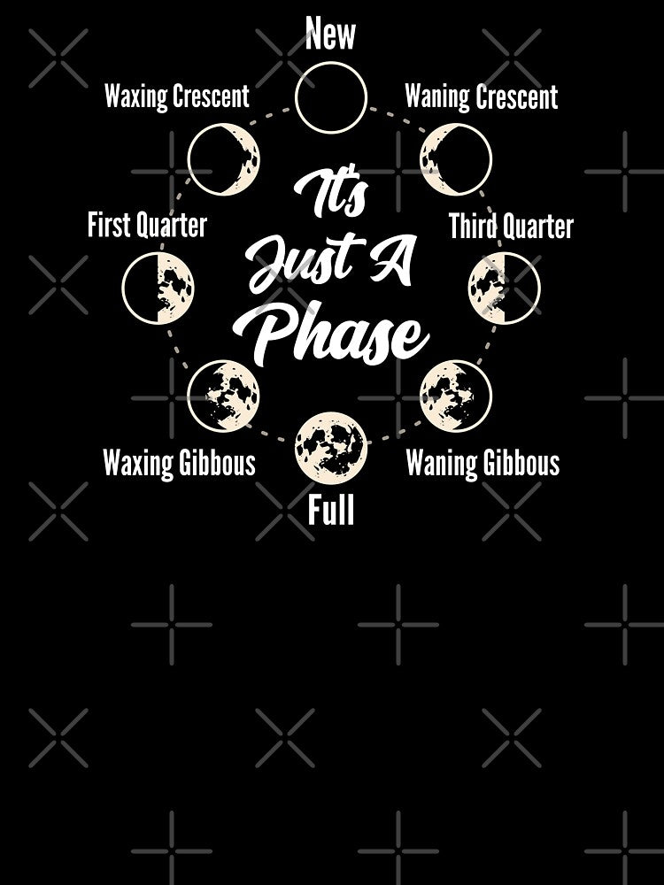 Its Just A Phase Moon Phase Space Science Solar System Moon Art by AugustBrees T-Shirts, Hoodie, Sweatshirt (Image 3)