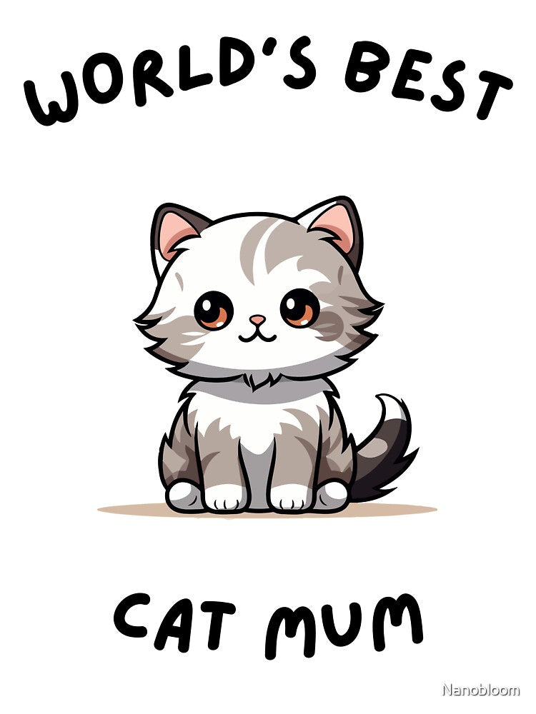 World’s Best Cat Mum – Cute Cat Mom Illustration by Nada's palette studio T-Shirts, Hoodie, Sweatshirt (Image 3)