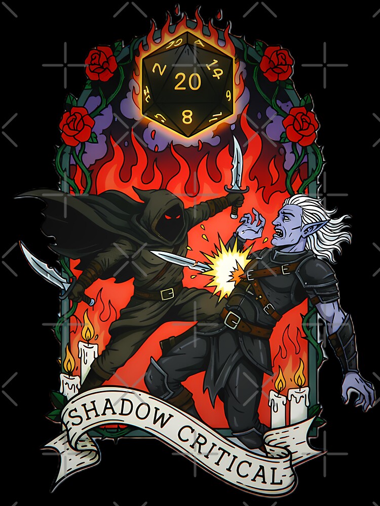 Shadow Critical Rogue - Nat 20 Sneak Attack by CoffinsArt T-Shirts, Hoodie, Sweatshirt | BlankRebels.com (Image 3)