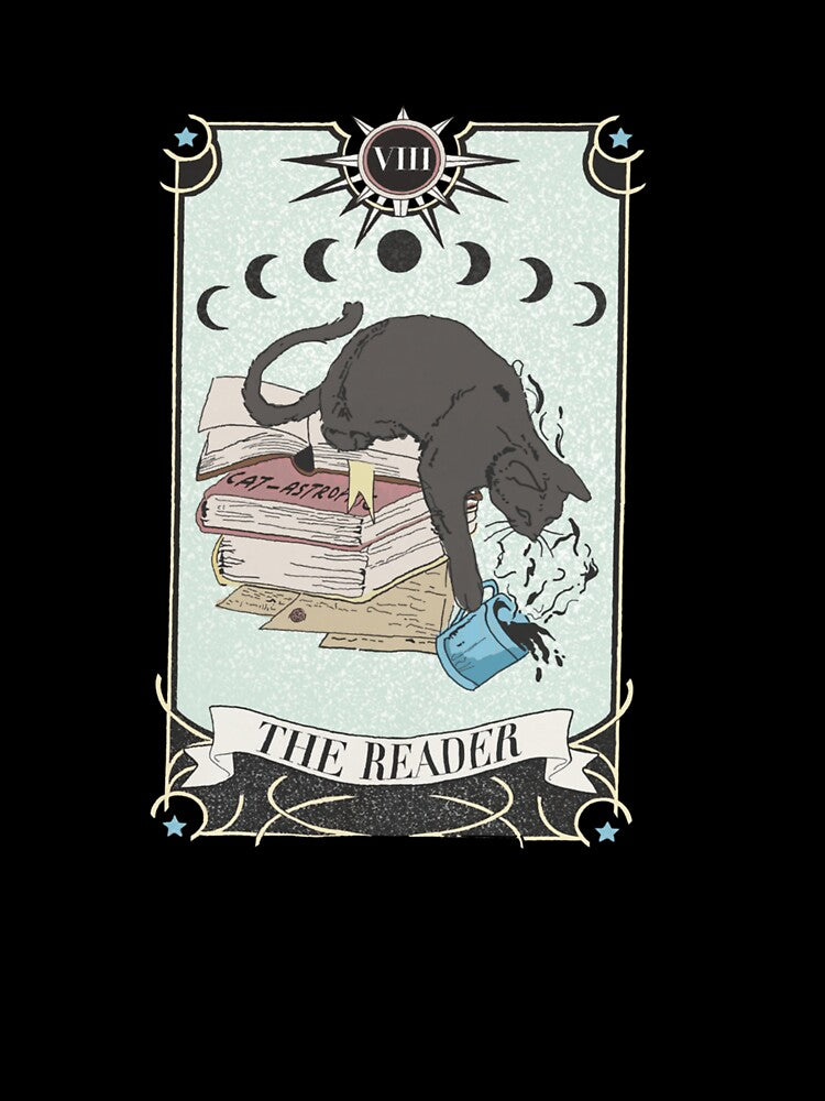 Retro Cat Books The Reader Tarot Card Halloween Reading Gift by taaddison50 T-Shirts, Hoodie, Sweatshirt (Image 3)