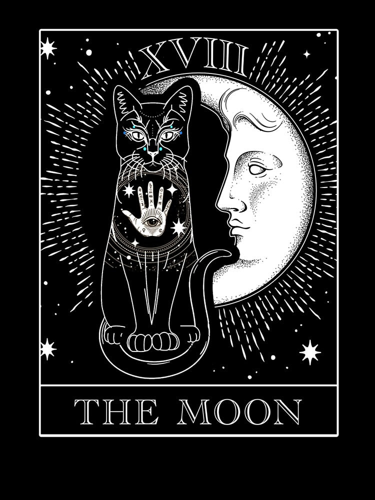 Moon Tarot Card and Cat Occult Graphic by taaddison50 T-Shirts, Hoodie, Sweatshirt | BlankRebels.com (Image 3)