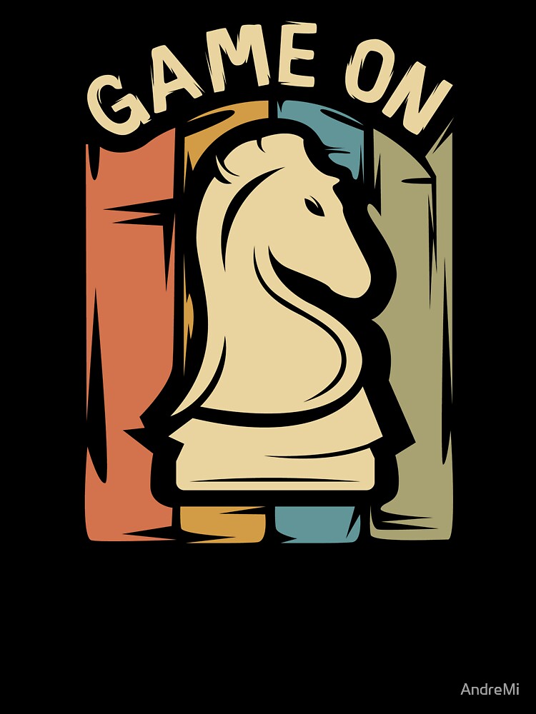 Game on chess illustration - vintage knight logo by AndreMi T-Shirts, Hoodie, Sweatshirt | BlankRebels.com (Image 3)