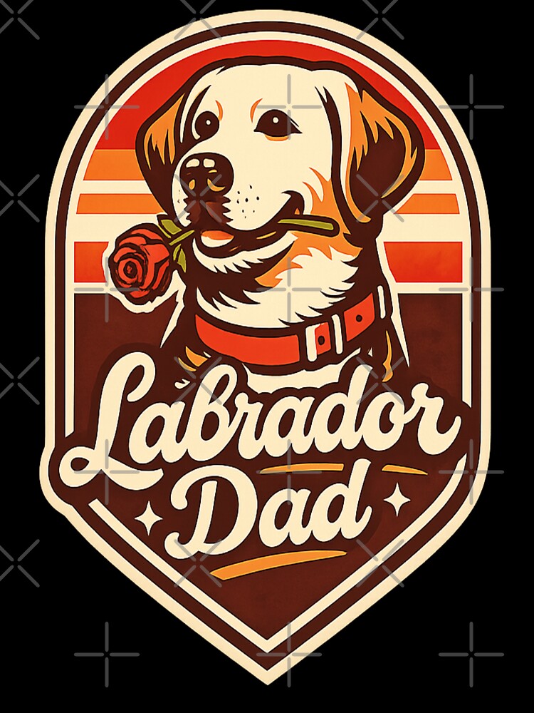 Labrador Dad Valentine Shirt – Retro Valentine's Day Dog Dad Gift with Rose by PawPrintCustom