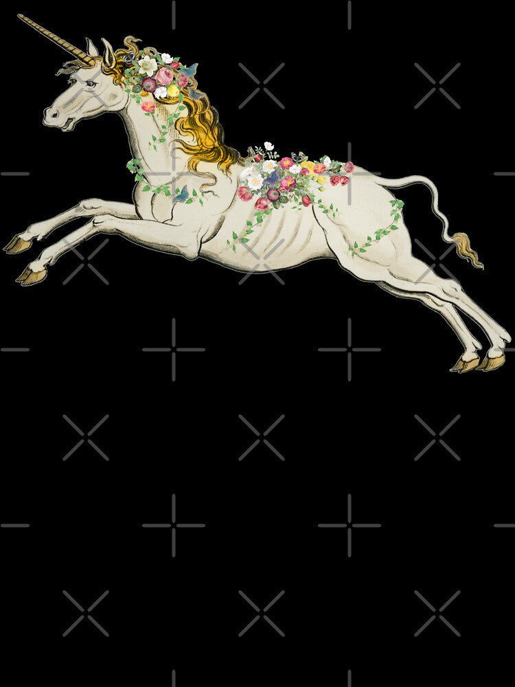Cute White Unicorn With Vintage Flowers And Butterflies by TrulyEpoque T-Shirts, Hoodie, Sweatshirt (Image 3)