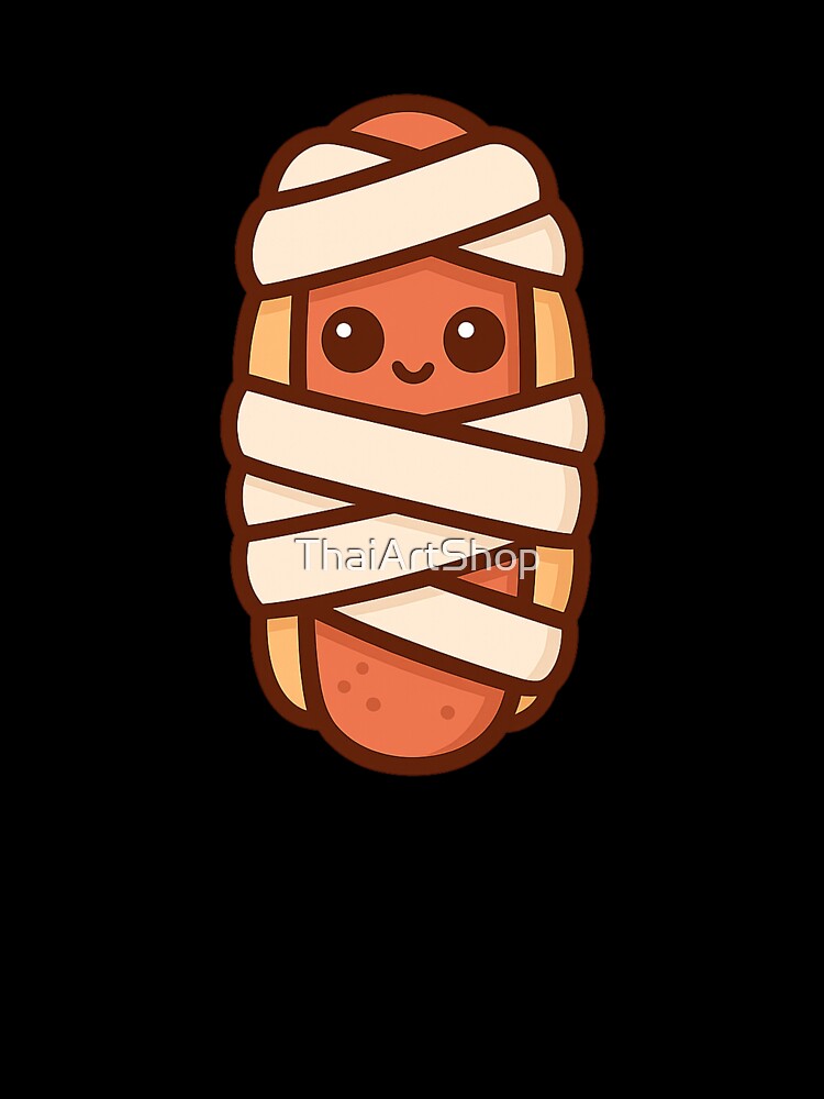 Kawaii Halloween Mummy Hotdog Cute Spooky Snack by ThaiArtShop