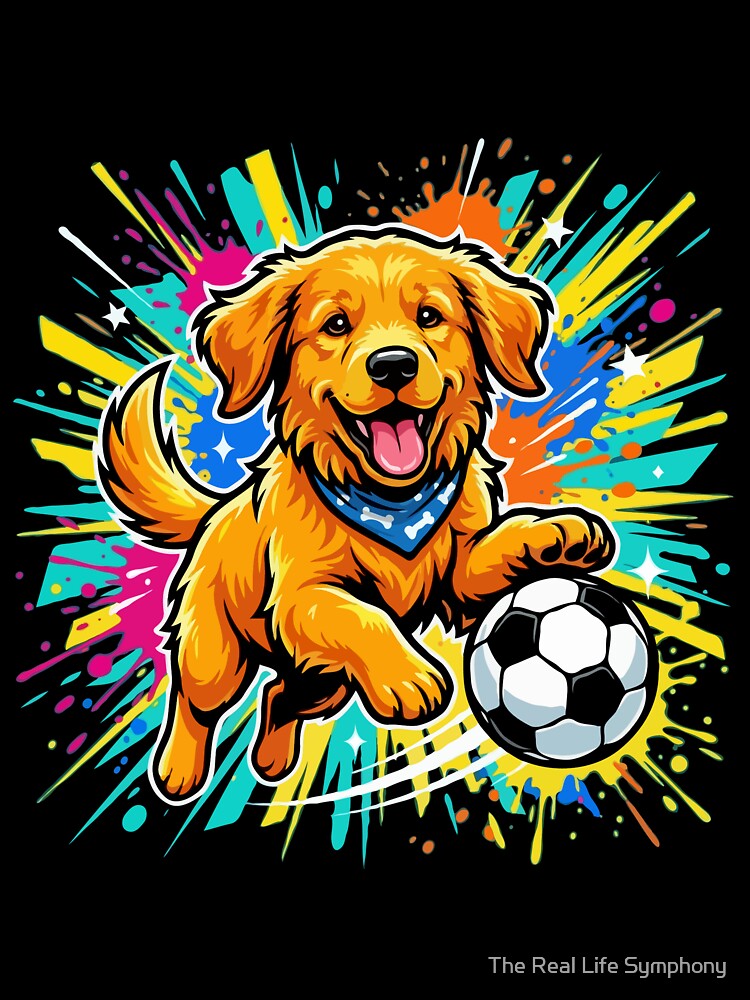 Golden Retriever Soccer Dog – Cute Football Puppy Gift for Dog Lovers by The Real Life Symphony