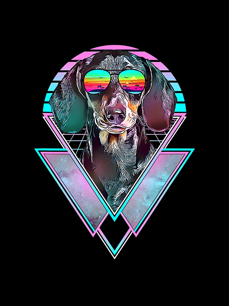 Dachshund Dog Vintage Retro Vaporwave by deanba81741 T-Shirts, Hoodie, Sweatshirt | BlankRebels.com (Image 3)