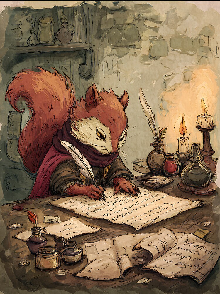 Light Academia Art: Squirrel's Calligraphy Practice by bapupa T-Shirts, Hoodie, Sweatshirt | BlankRebels.com (Image 3)