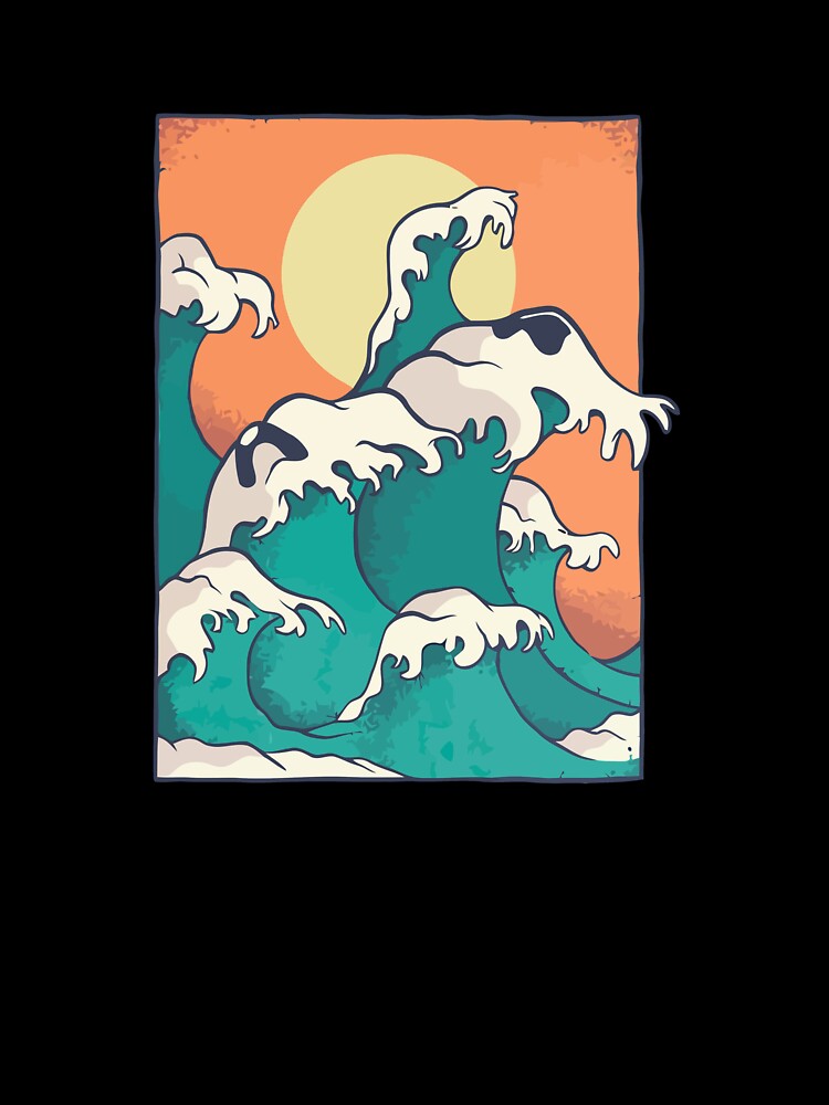 art of ocean waves vintage by zaher97 T-Shirts, Hoodie, Sweatshirt | BlankRebels.com (Image 3)