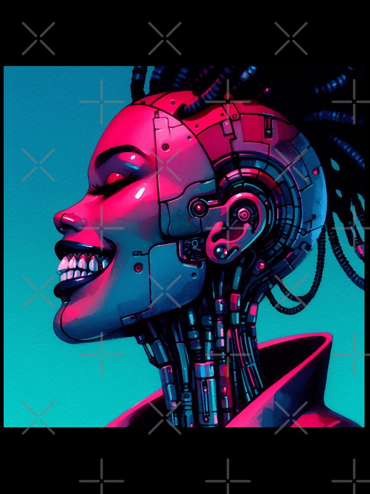Cyberpunk Afro-American Girl Smiles Evilly by RESToRAPTOR