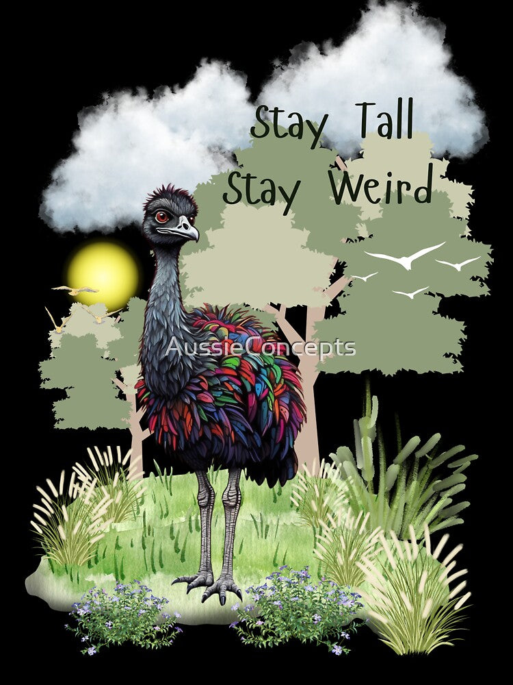 COLOURFUL EMU STAY TALL STAY WEIRD by AussieConcepts T-Shirts, Hoodie, Sweatshirt | BlankRebels.com (Image 3)