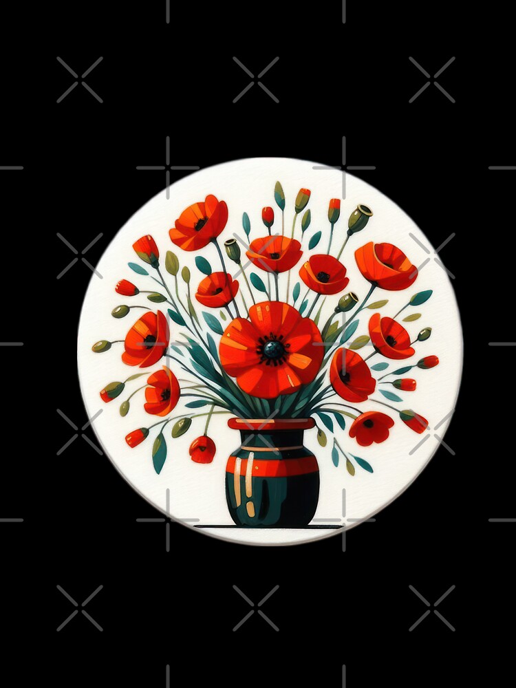 Poppies in a vase Art retro floral flowers by Expressions-Sel T-Shirts, Hoodie, Sweatshirt | BlankRebels.com (Image 3)