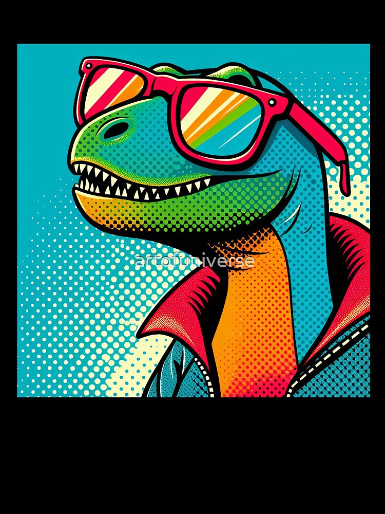Cool Dinosaur Pop Art Style by artofuniverse T-Shirts, Hoodie, Sweatshirt | BlankRebels.com (Image 3)