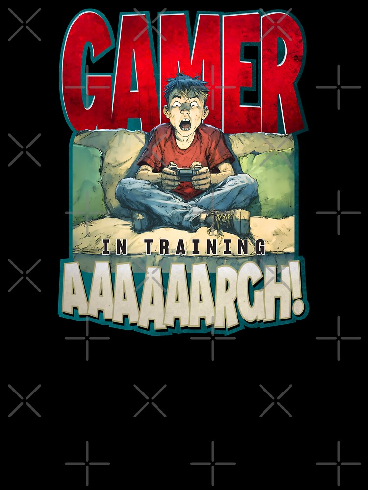 Gamer in Training – AAAAAARGH! Funny Gaming Rage Art by Spaabus