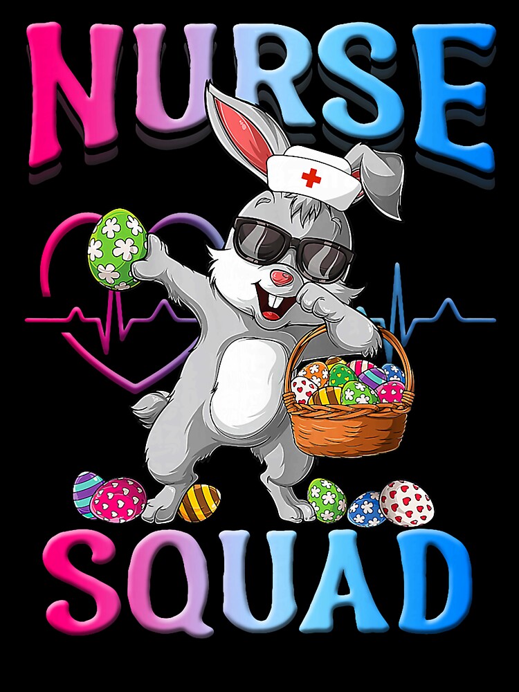Cute Nurse Squad Easter Bunny by laurelrhodes T-Shirts, Hoodie, Sweatshirt | BlankRebels.com (Image 3)