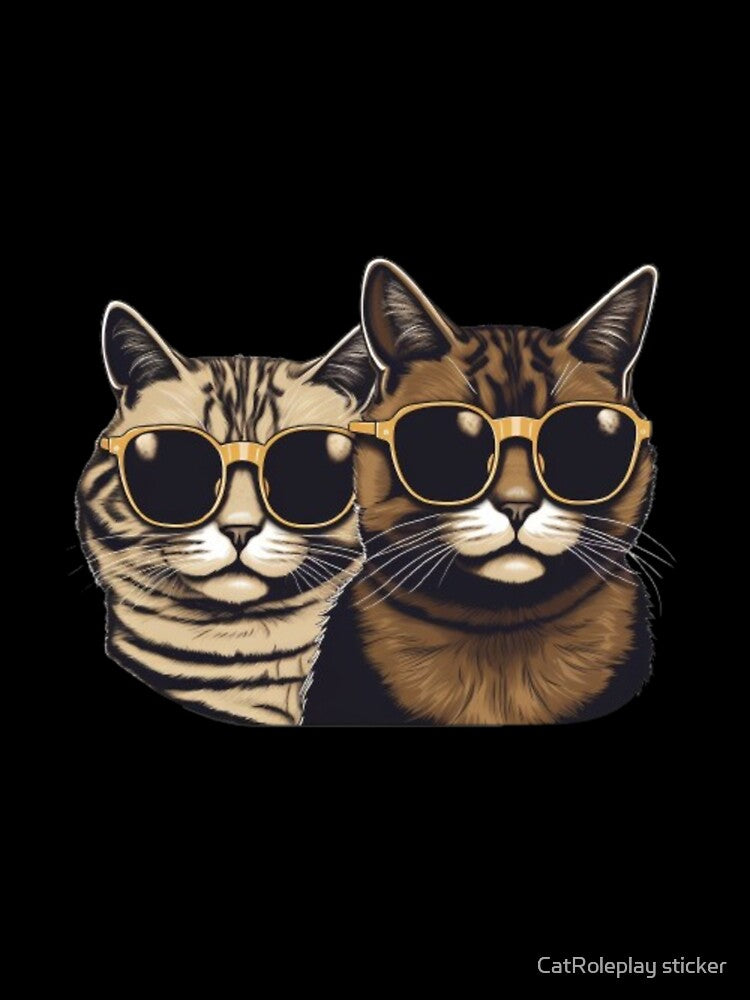 Cats with sunglasses Sticker Cats Cool stickers Cats Thug Life by CatRoleplay sticker T-Shirts, Hoodie, Sweatshirt (Image 3)