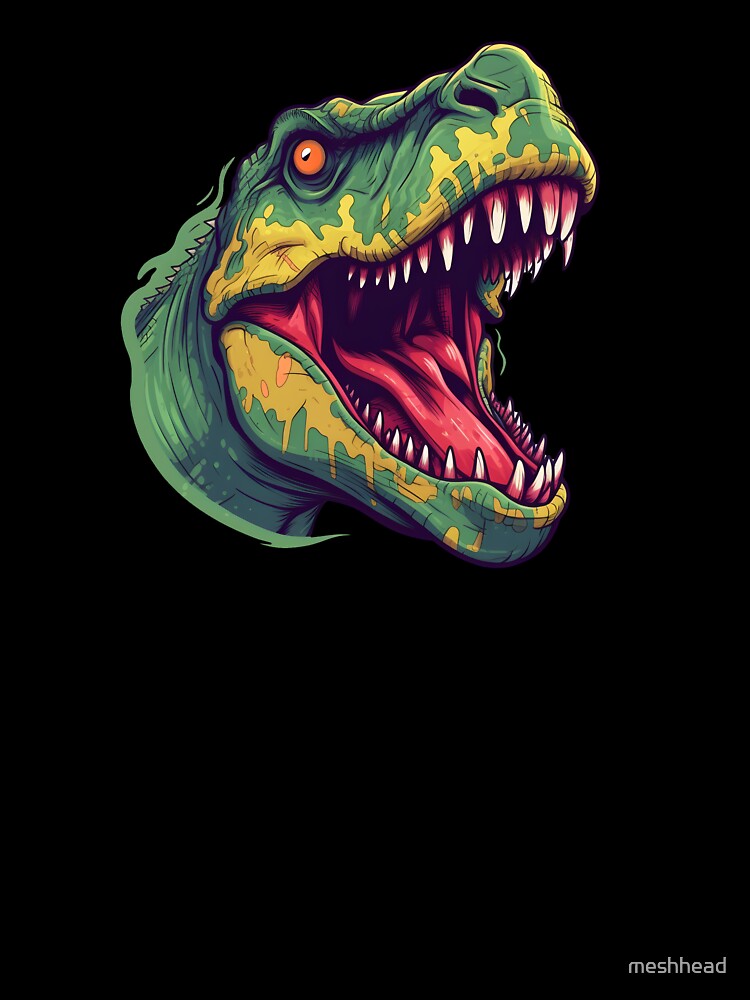 Ferocious Dinosaur T-Rex Head Design - Perfect for Dinosaur and Jurassic Fans by meshhead T-Shirts, Hoodie,... (Image 3)