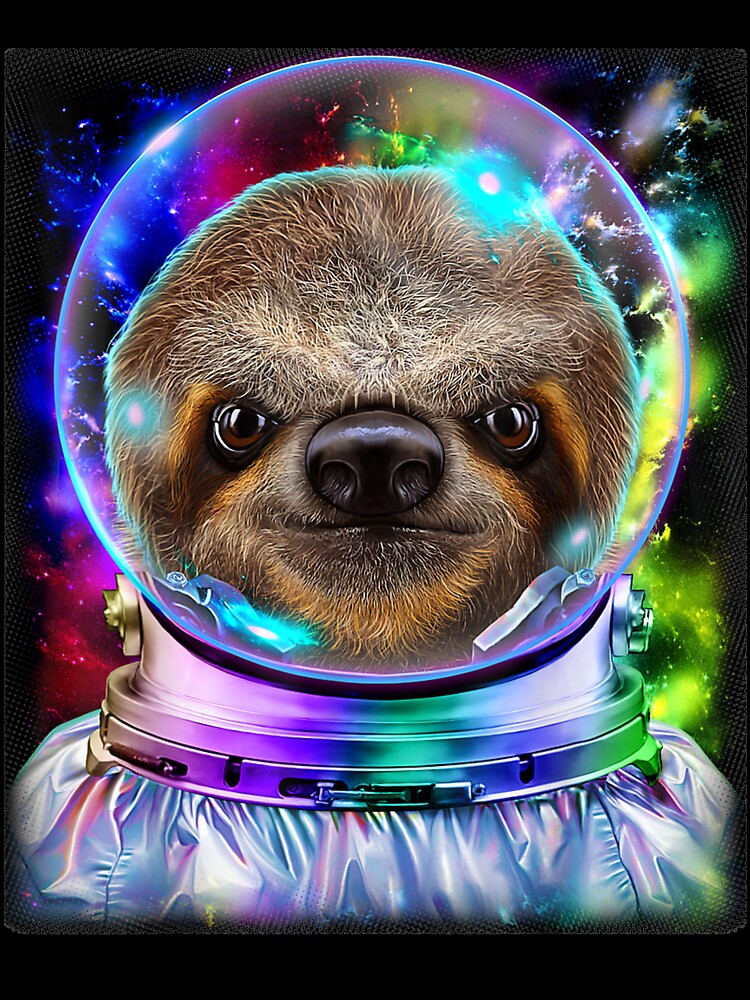 Giant Sloth As Astronaut Exploring Galaxy by aliceshe T-Shirts, Hoodie, Sweatshirt | BlankRebels.com (Image 3)