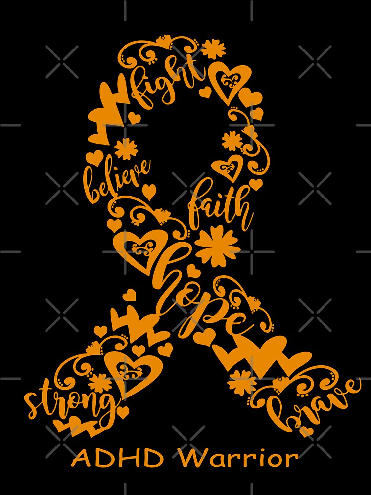 ADHD Warrior - ADHD Ribbon Strong Hope Believe Fight Faith Brave by CansellBar T-Shirts, Hoodie, Sweatshirt (Image 3)