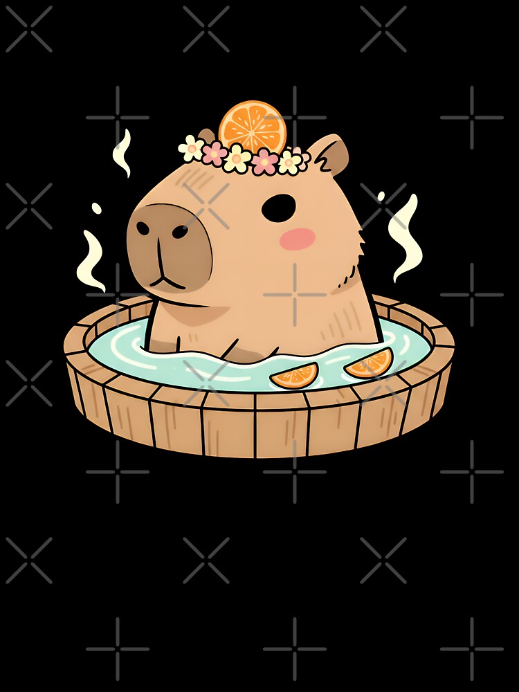 Cute Capybara in Hot Spring – Relaxing Onsen Animal Design by Imaginationbeyond T-Shirts, Hoodie, Sweatshirt (Image 3)