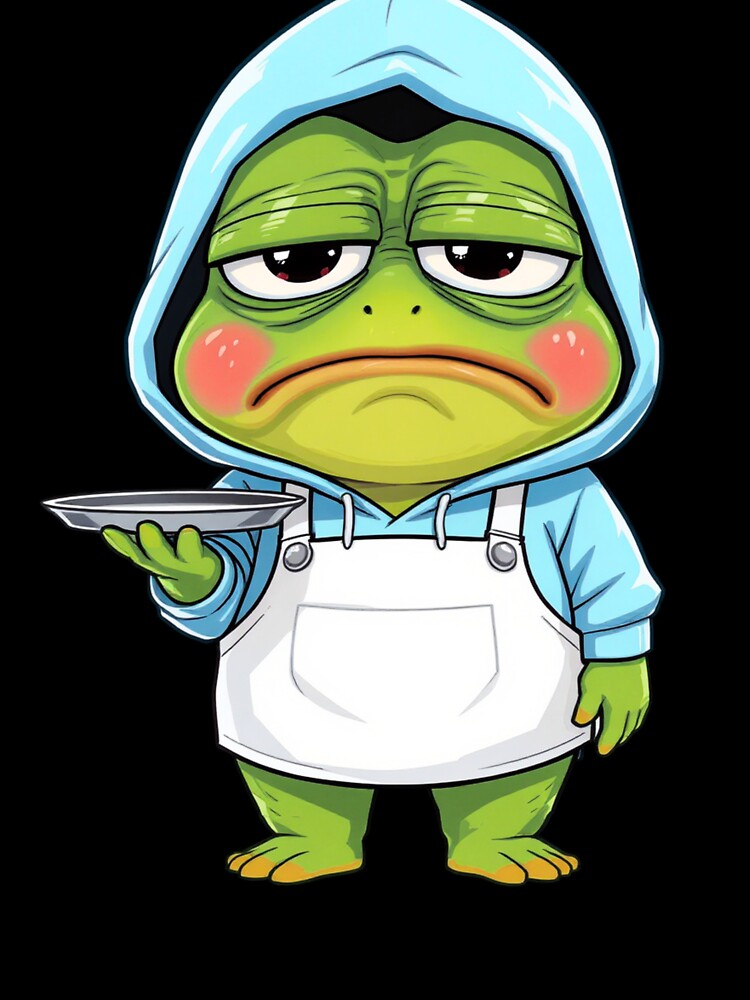 Tired Service Worker Frog | Funny Chibi Frog Job Burnout by ColorSplash123