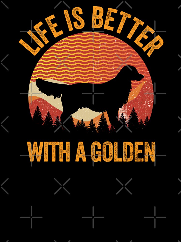 Life Is Better With A Golden Retriever Retro Wavy Lines by Guarddogdrive T-Shirts, Hoodie, Sweatshirt (Image 3)