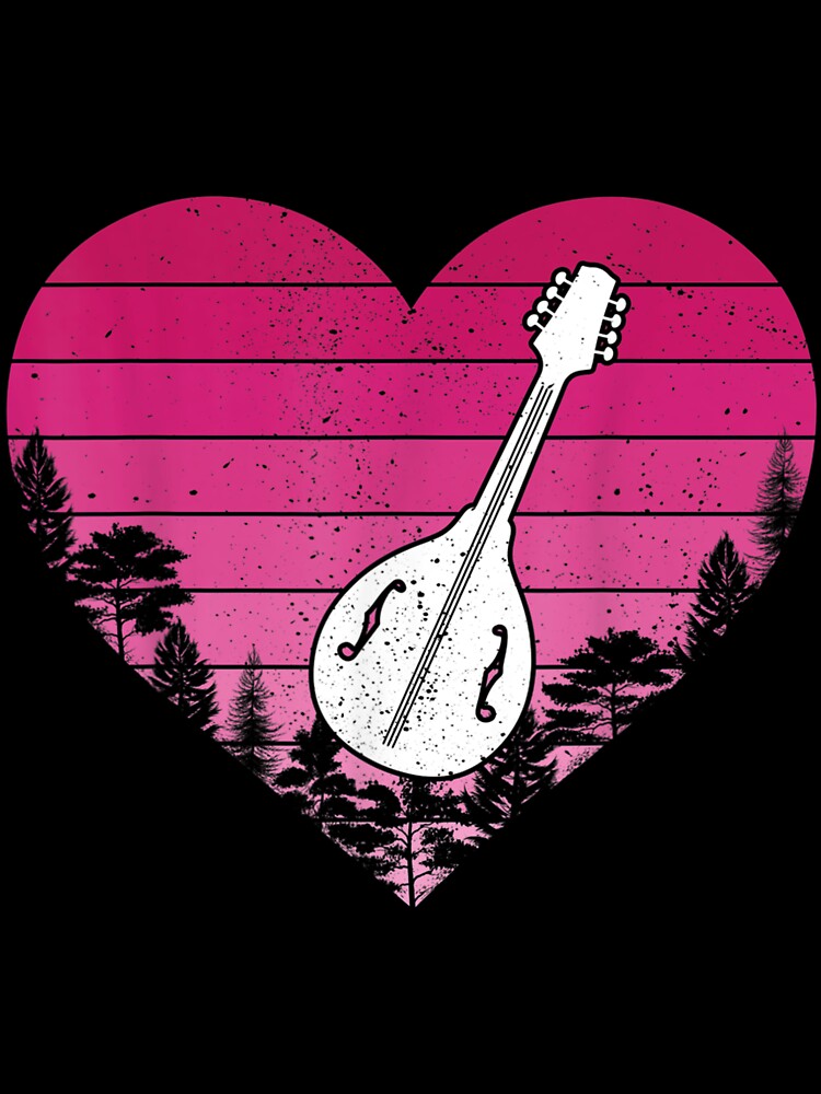 Mandolin Music Lover Retro Vintage Heart Mandolin Valentines by mchargue12 T-Shirts, Hoodie, Sweatshirt (Image 3)