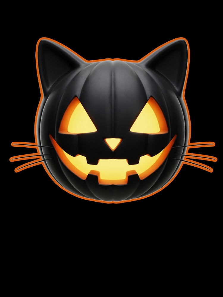 Black Cat Jack o'Lantern Emoji by MannyShop T-Shirts, Hoodie, Sweatshirt | BlankRebels.com (Image 3)