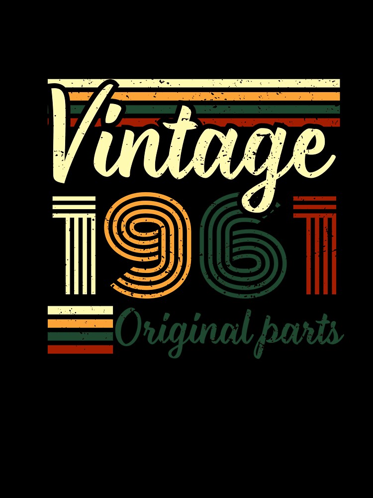 Vintage 1961 Birthday Shirt – Vintage Original Parts Retro Design by SebisTshirts Hoodie, Sweatshirt (Image 3)