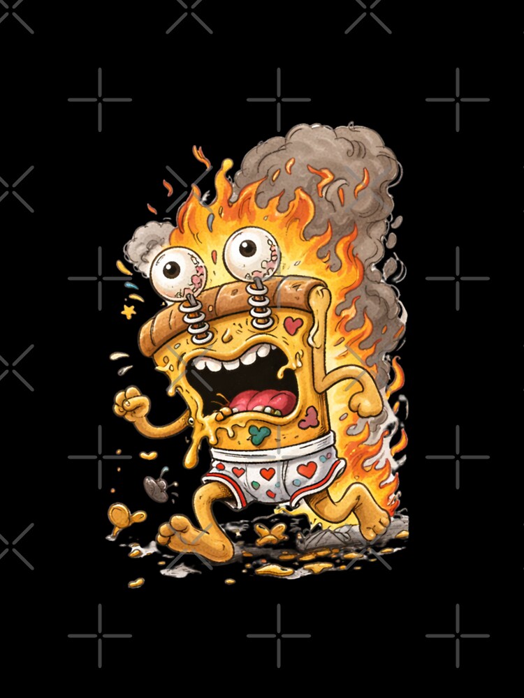 Unhinged Pizza Cartoon – Chaotic Ugly Food Character by Ivy-Triggs T-Shirts, Hoodie, Sweatshirt | BlankRebels.com (Image 3)