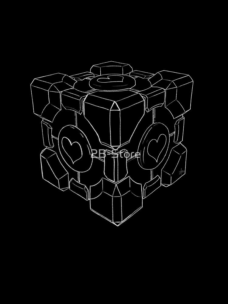 Companion Cube <3 -  Portal _ White Lines by 2B-Store