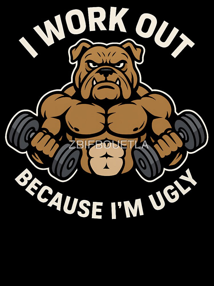 I Workout Because I'm Ugly - Funny Workout by ZBIFBOUETLA T-Shirts, Hoodie, Sweatshirt | BlankRebels.com (Image 3)