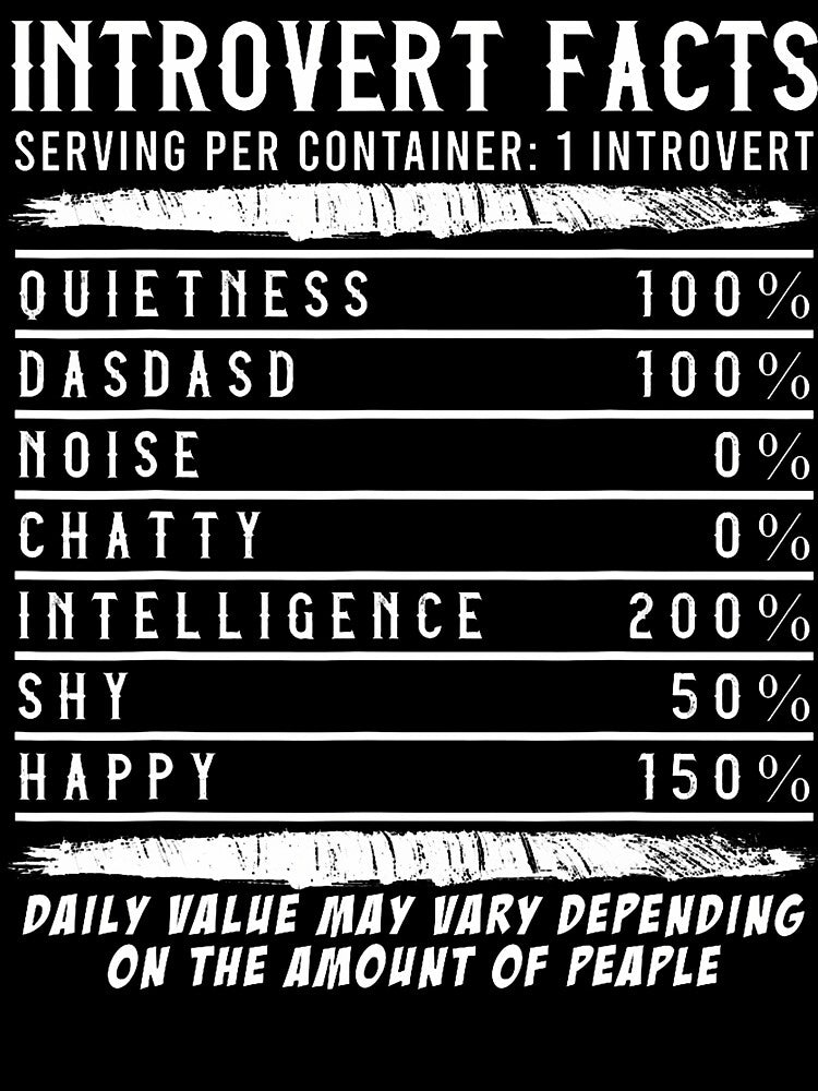 Introvert Nutrition Facts Funny Quiet Intelligence by AlicaMonica T-Shirts, Hoodie, Sweatshirt | BlankRebels.com (Image 3)